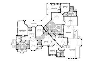 Floor Plan - Main Floor for European House Plan #417-438 - 4 bed, 4.5 bath