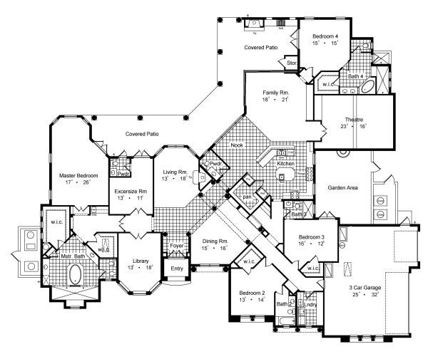 European Floor Plan - Main Floor Plan #417-438