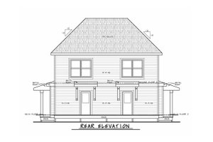 Exterior - Rear Elevation for Country House Plan #20-2383 - 2 bed, 2.5 bath