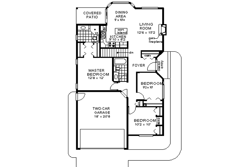 Dream House Plan - Floor Plan - Main Floor for Traditional House Plan #18-1030 - 3 bed, 2 bath