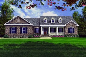 Country Exterior - Front Elevation Plan #21-130