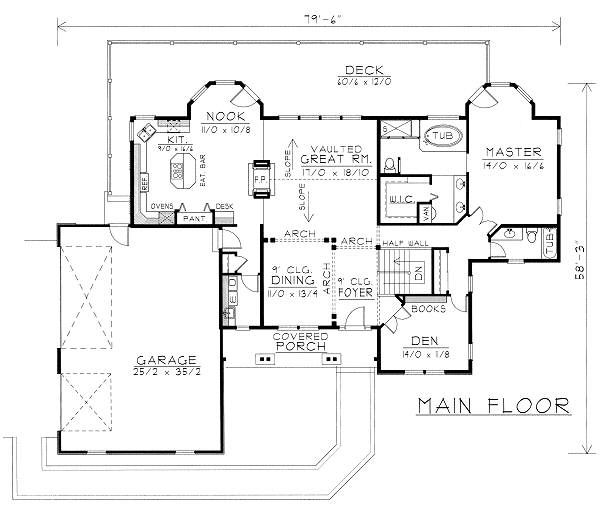 Ranch Floor Plan - Main Floor Plan #112-140