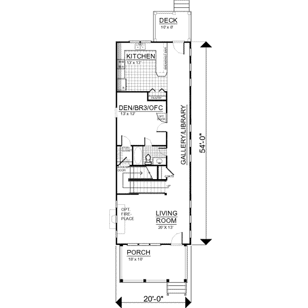 House Blueprint - Farmhouse Floor Plan - Main Floor Plan #30-102