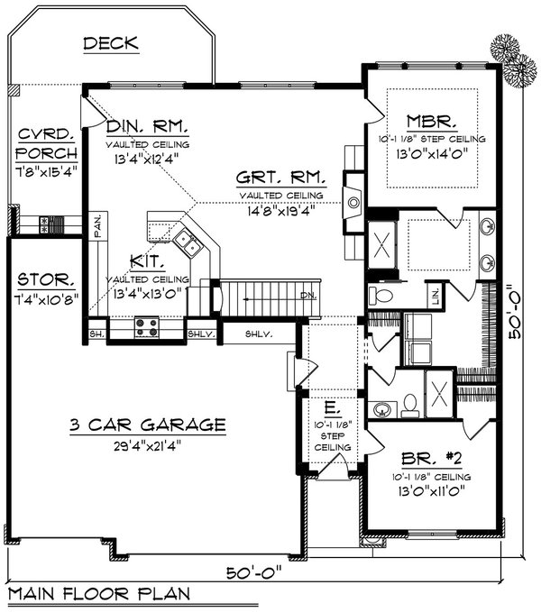 Craftsman Floor Plan - Main Floor Plan #70-1531