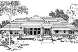 Ranch Exterior - Front Elevation Plan #124-395
