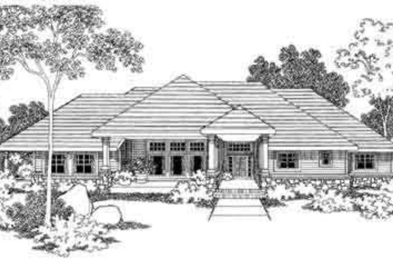 Architectural House Design - Ranch Exterior - Front Elevation Plan #124-395
