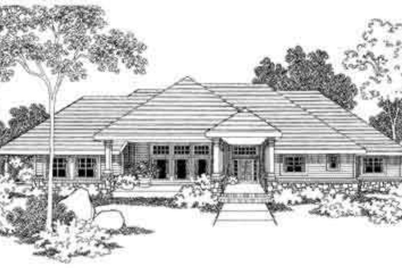 Home Plan - Ranch Exterior - Front Elevation Plan #124-395