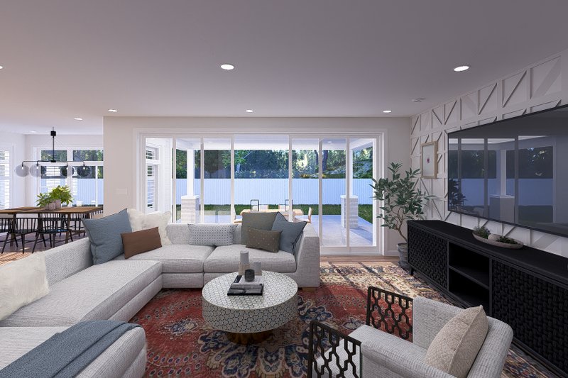 House Blueprint - Interior - Family Room 1 for Farmhouse House Plan #1060-361 - 4 bed, 3.5 bath