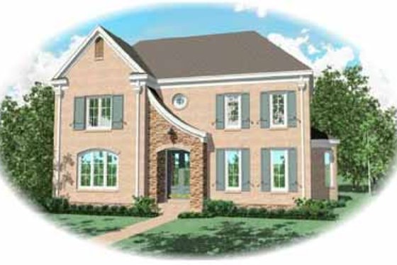 Exterior - Front Elevation for European House Plan #81-372 - 4 bed, 4 bath