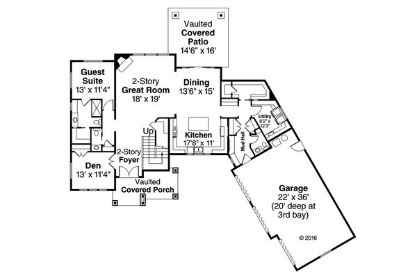 Traditional Floor Plan - Main Floor Plan #124-1033