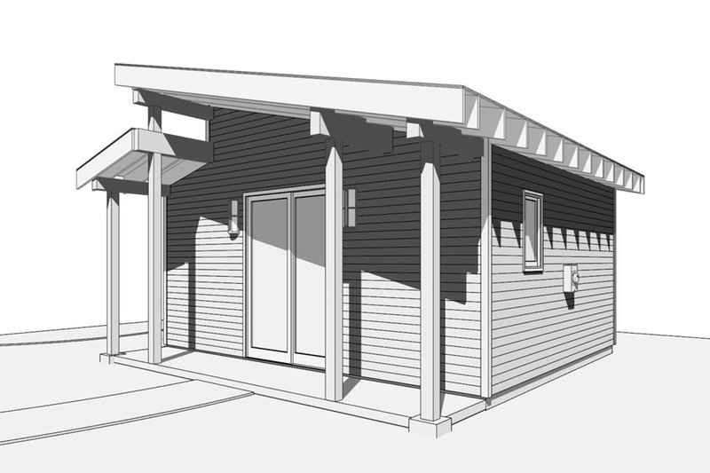 House Design - Exterior - Front Elevation 4 for Modern House Plan #1099-11, 1 bath