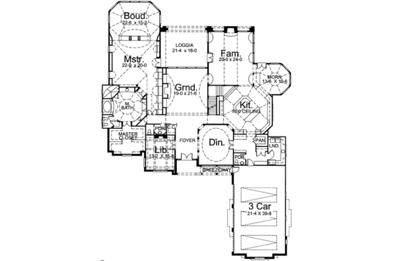 Floor Plan - Main Floor for European House Plan #119-163 - 5 bed, 6.5 bath