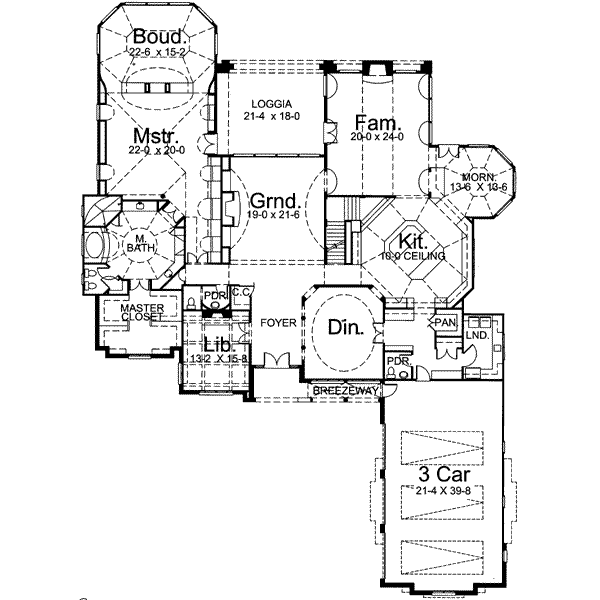 House Plan Design - European Floor Plan - Main Floor Plan #119-163