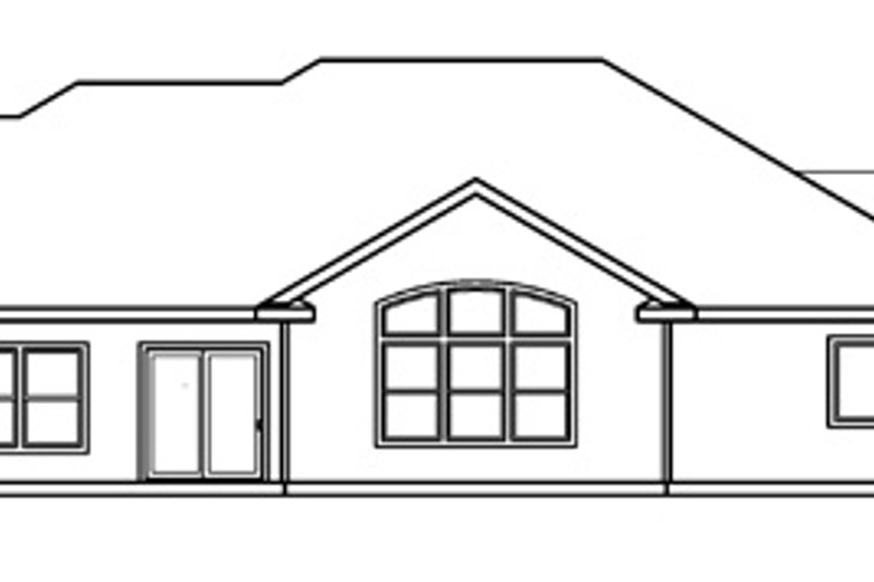 Home Plan - Exterior - Rear Elevation for Mediterranean House Plan #124-466 - 5 bed, 3 bath