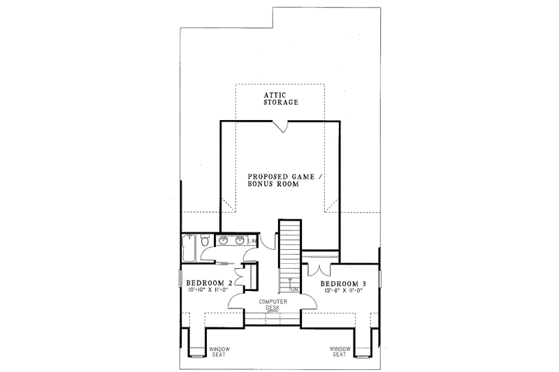 House Blueprint - Floor Plan - Upper Floor for Traditional House Plan #17-2052 - 3 bed, 2.5 bath