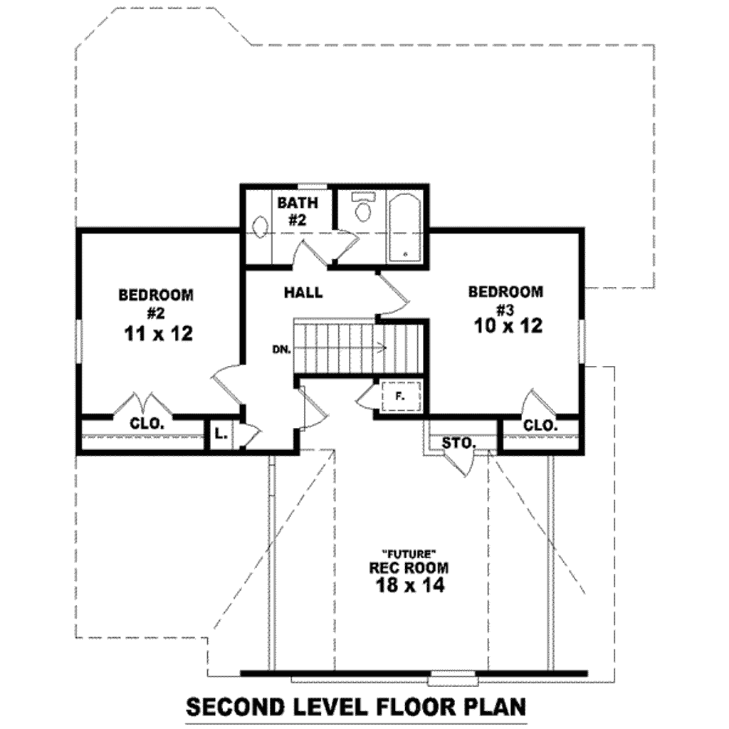Floor Plan - Upper Floor for Colonial House Plan #81-1375 - 3 bed, 2.5 bath