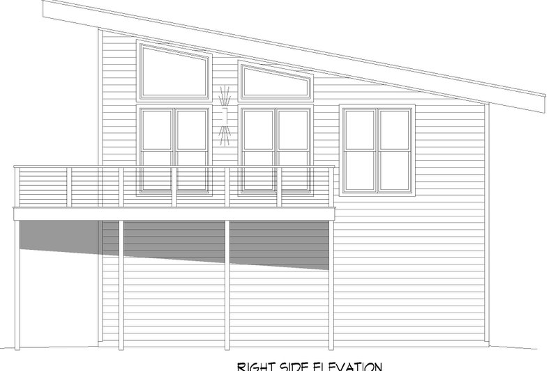 House Blueprint - Exterior - Other Elevation 1 for Modern House Plan #932-750 - 1 bed, 1 bath