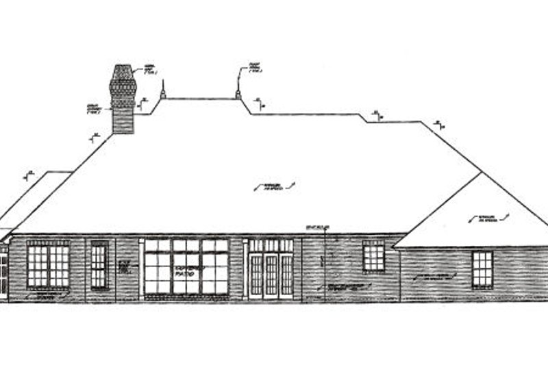 Home Plan - Exterior - Rear Elevation for European House Plan #310-279 - 4 bed, 3.5 bath