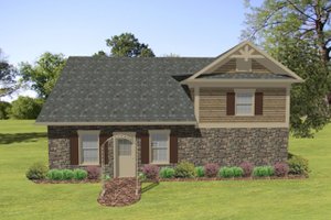 Exterior - Front Elevation for Craftsman House Plan #56-610 - 1 bed, 1 bath