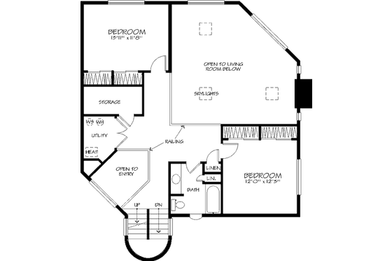 Floor Plan - Upper Floor for Modern House Plan #320-399 - 3 bed, 2 bath