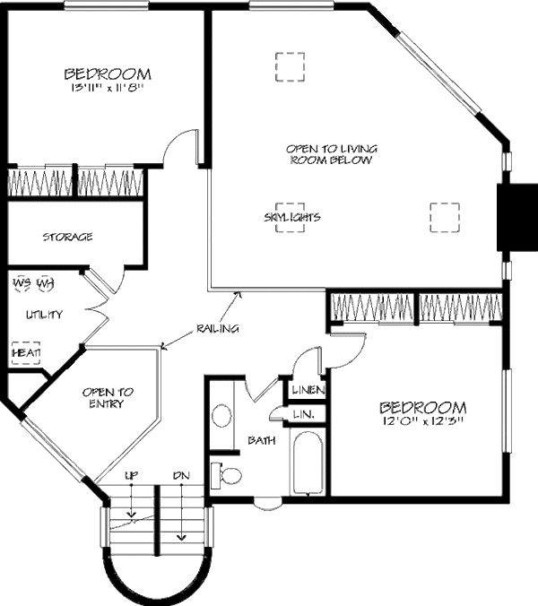 Modern Floor Plan - Upper Floor Plan #320-399