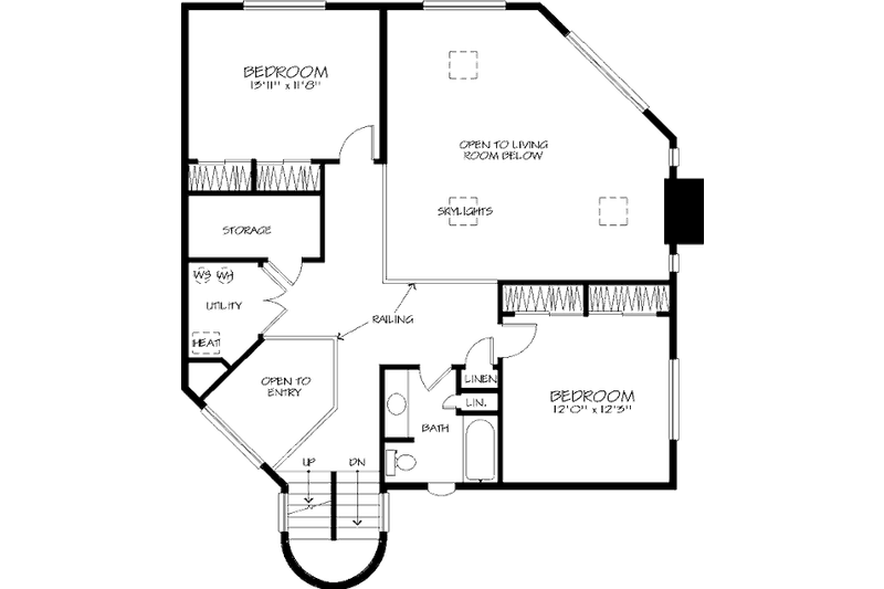 Dream House Plan - Floor Plan - Upper Floor for Modern House Plan #320-399 - 3 bed, 2 bath