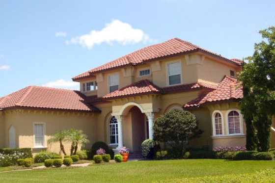 Exterior - Front Elevation for European House Plan #135-189 - 5 bed, 5.5 bath