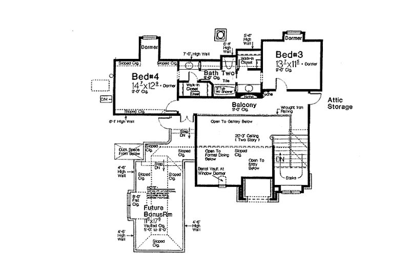 Home Plan - Floor Plan - Upper Floor for European House Plan #310-961 - 4 bed, 3.5 bath