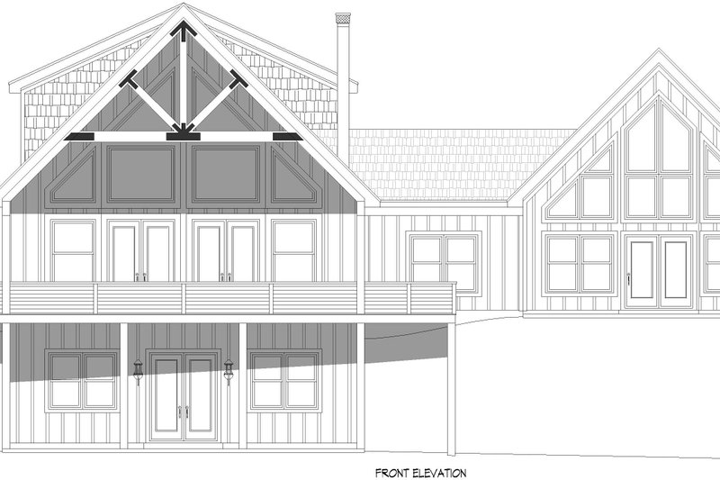 House Design - Exterior - Front Elevation 3 for Country House Plan #932-1052 - 4 bed, 4.5 bath