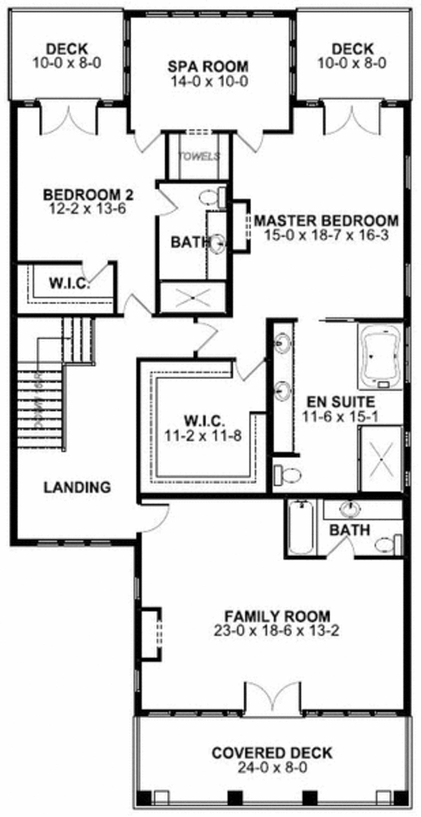 House Design - Beach Floor Plan - Upper Floor Plan #126-154