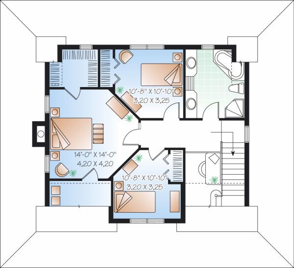 Home Plan - Traditional Floor Plan - Upper Floor Plan #23-822
