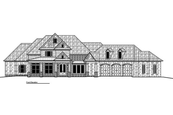 Exterior - Front Elevation 3 for Farmhouse House Plan #1081-31 - 4 bed, 3.5 bath