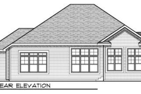 Exterior - Rear Elevation for Traditional House Plan #70-722 - 2 bed, 2 bath
