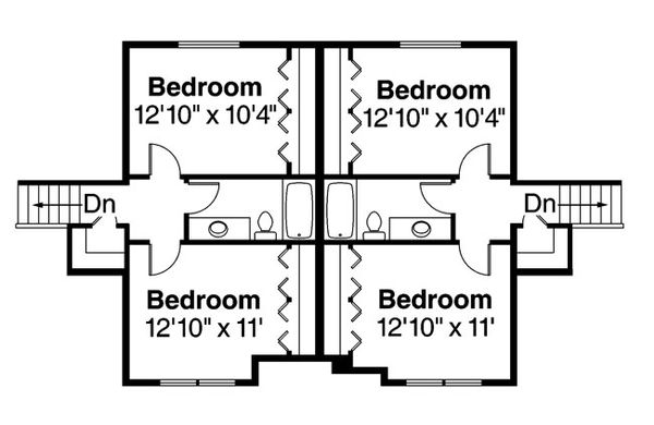 Craftsman Floor Plan - Upper Floor Plan #124-889