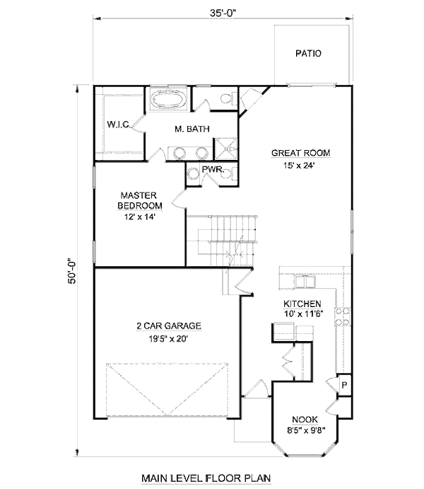 Craftsman Floor Plan - Main Floor Plan #116-275