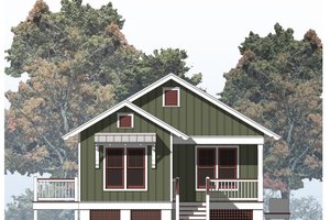 Exterior - Front Elevation for Cottage House Plan #536-9 - 2 bed, 1 bath