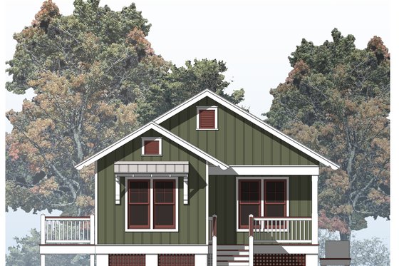 Exterior - Front Elevation for Cottage House Plan #536-9 - 2 bed, 1 bath