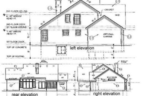 Exterior - Rear Elevation for Traditional House Plan #67-392 - 3 bed, 2.5 bath