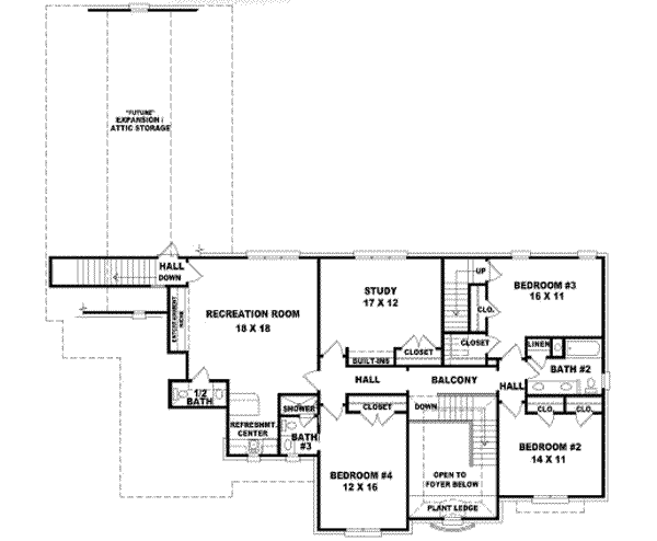 European Floor Plan - Upper Floor Plan #81-1181