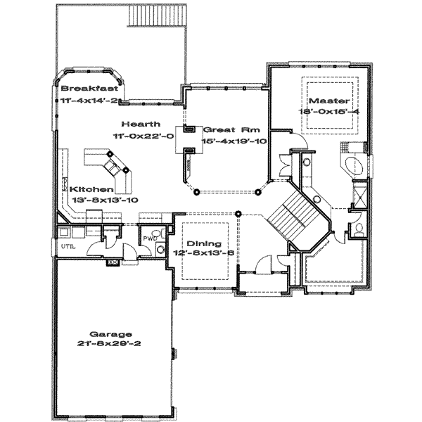 European Floor Plan - Main Floor Plan #6-184