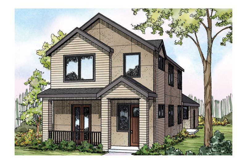 House Blueprint - Exterior - Front Elevation Plan #124-908