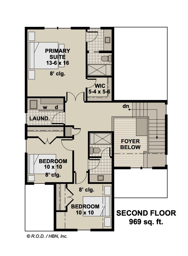 Architectural House Design - Farmhouse Floor Plan - Upper Floor Plan #51-1509