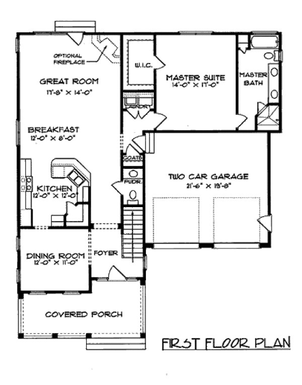 Bungalow Floor Plan - Main Floor Plan #413-804