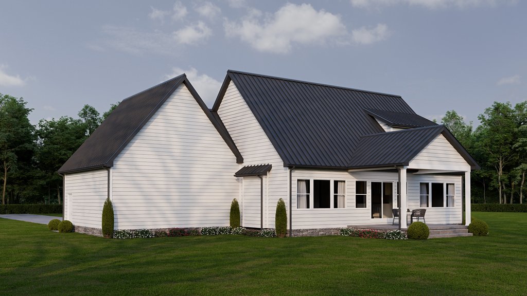 Exterior - Rear Elevation for Country House Plan #1089-61 - 3 bed, 2.5 bath