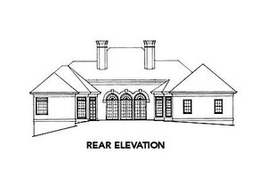 Exterior - Rear Elevation for European House Plan #429-6 - 4 bed, 3 bath