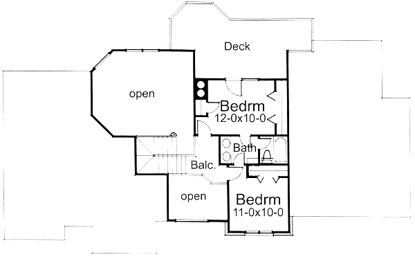 House Design - Traditional Floor Plan - Upper Floor Plan #120-113