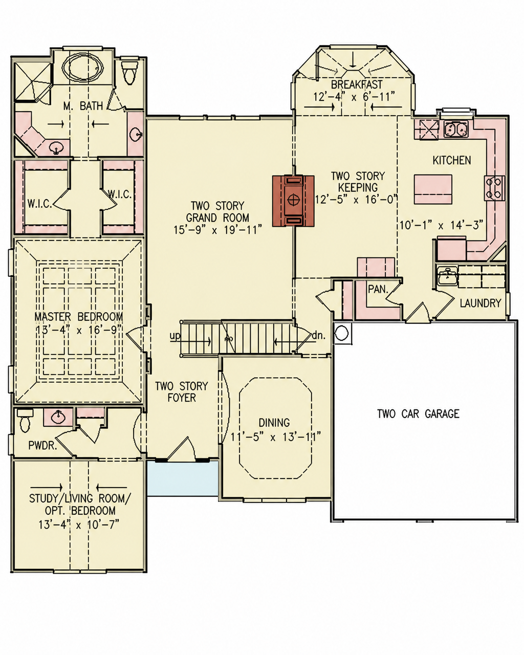 Floor Plan - Main Floor for Traditional House Plan #54-730 - 4 bed, 2.5 bath