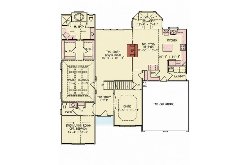 Dream House Plan - Floor Plan - Main Floor for Traditional House Plan #54-730 - 4 bed, 2.5 bath