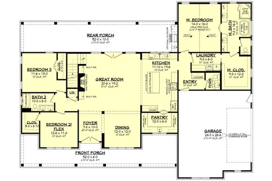Floor Plan - Main Floor for Farmhouse House Plan #430-384 - 5 bed, 3.5 bath
