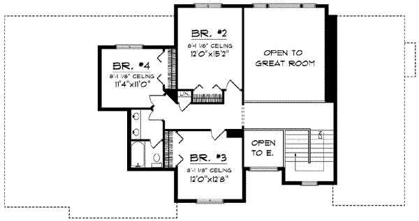 Dream House Plan - Traditional Floor Plan - Upper Floor Plan #70-621